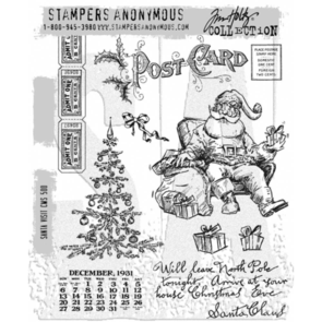 Stampers Anonymous Tim Holtz Cling Stamps 7"X8.5" - Santa Visit - Christmas 2024