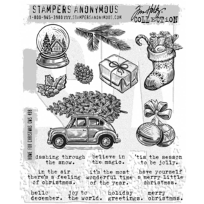 Stampers Anonymous Tim Holtz Cling Stamps 7"X8.5" - Home For Christmas - Christmas 2024