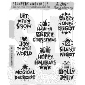 Stampers Anonymous Tim Holtz Cling Stamps 7"X8.5" - Holiday Whatnots