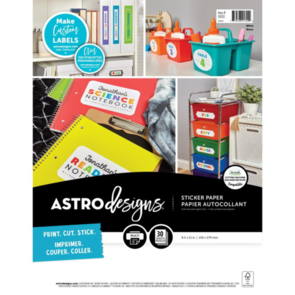 Neenah Astrodesigns Sticker Paper 8.5"X11" 30/Pkg - White