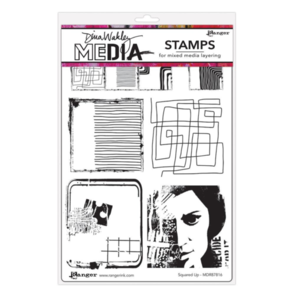 Ranger Ink Dina Wakley Media Cling Stamps 6"X9" - Squared Up