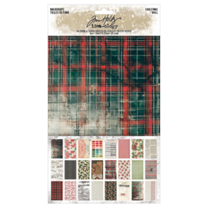 Idea-Ology Tim Holtz Backdrops Double-Sided Cardstock - Christmas