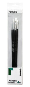 Reeves Acrylic Synthetic Brush Pack - Long Handle 4pc