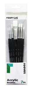 Reeves Acrylic Synthetic Brush Pack - Short Handle 7pc