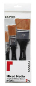 Reeves Mixed Media Synthetic Spalter Brush Pack/3
