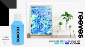 Reeves Pre-Mixed Acrylic Pour Paint Sets - Ocean