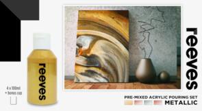 Reeves Pre-Mixed Acrylic Pour Paint Sets - Metallic