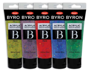 Byron Acrylic Paint 75ml Glitter Set/5