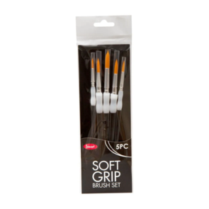 Jasart Soft Grip Brush Gold Synthetic Round Short Set/5