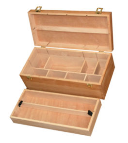 Jasart Artist Wooden Paint Box 2-Tier Large