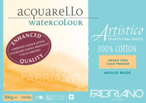 Fabriano Artistico Watercolour Enhanced Pad 12pk, 300gsm