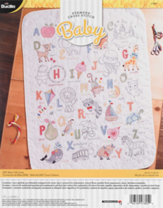 Bucilla Stamped Cross Stitch Crib Cover Kit - ABC Baby