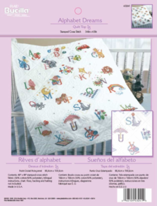 Bucilla Stamped Cross Stitch Quilt Top Kit - Alphabet Dreams