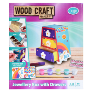 Boyle Wood Craft Project Kit - Jewellery Box with Drawers