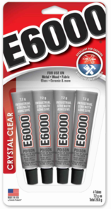 Eclectic Products E6000 Adhesive Mini Tubes - Crystal clear - 4pk