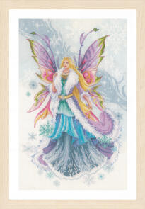 Lanarte  Cross Stitch Kit - Fantasy winter elf fairy (on Linen)