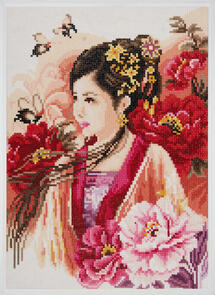 Lanarte  Diamond painting kit Asian lady in pink