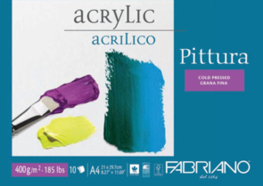Fabriano Pittura Acrylic Pad, 400gsm Cold Pressed 10pk