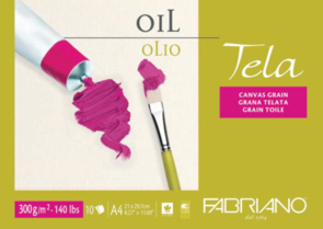 Fabriano Tela Oil Pad, 300gsm Canvas Grain 10pk