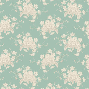 Tilda Sunday Brunch -White Flower - Teal