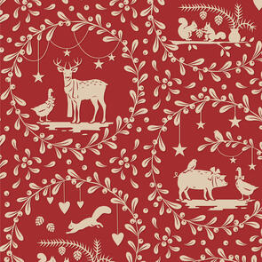 Tilda Merry Little Christmas - Paperscenes Burgundy