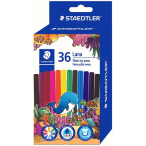 Staedtler Luna 327 Fibre-Tip Pen - Assorted 36 Pack