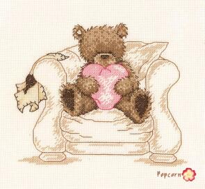 Vervaco Counted cross stitch kit Popcorn With love