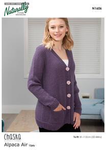 Naturally Knitting Pattern - N1606 - V-Neck Jacket with Pockets