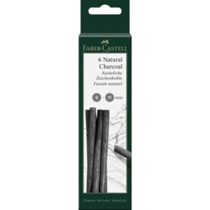 Faber-Castell Pitt Natural Charcoal Sticks - 6-11mm Box of 6
