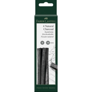 Faber-Castell Pitt Natural Charcoal Sticks - 9-15mm Box of 4