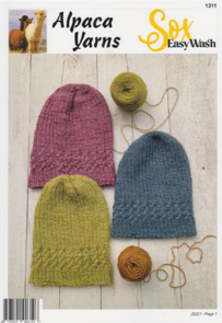 Alpaca Yarns 1311 Cable & Rib Beanie - Knitting Pattern / Kit