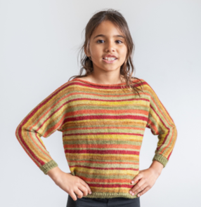 Alpaca Yarns 1313 Stripe Jumper - Knitting Pattern / Kit