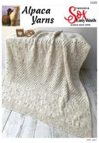 Alpaca Yarns Tweedie Sox Pram Blanket - Knitting Pattern / Kit