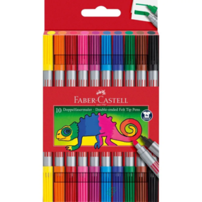 Faber-Castell Double Ended Fibre Tip Markers - Wallet of 10
