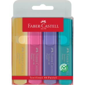 Faber-Castell Textliner 48 Highlighter - Wallet of 4 Pastel Colours