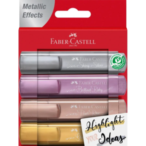 Faber-Castell Textliner 48 Highlighter - Wallet of 4 Metallic Colours