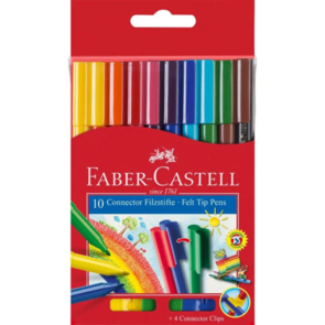 Faber-Castell Connector Felt Tip Markers - Cardboard Wallet of 10