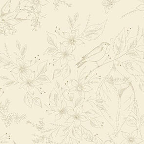 Andover Fabric Sewing Bird | Sewing Bird - Sand