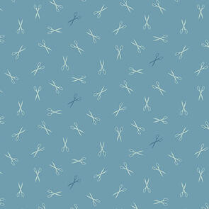 Andover Fabric Sewing Bird | Good Scissors - Azure