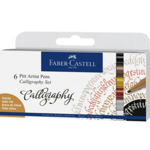 Faber-Castell Pitt Artist Pens Calligraphy - C 101, 175, 180, 188, 199, 272 Set of 6