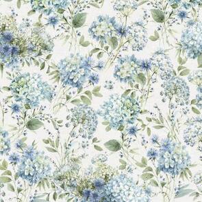 Wilmington Prints Bohemian Blue Packed Floral on Cream