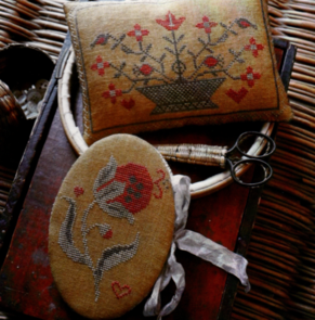 Assorted Cross Stitch Charts Stacy Nash Primitives - Summer Pomegranate Needle Book & Pinkeep