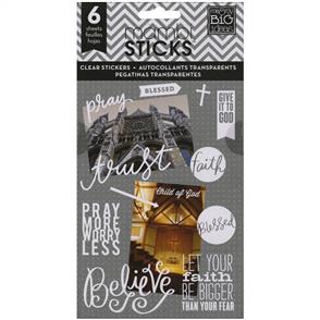 Me & My Big Ideas Faith Clear Stickers - 6 Sheets