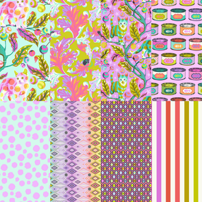 Free Spirit Tula Pink  Tabby Road Déjà Vu Collection  (8pc) - Fat Quarter Bundle