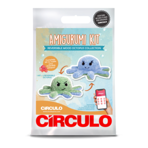 Circulo Amigurimi Kits – Reversible Mood Octopus - Hydrangea & Neo Mint