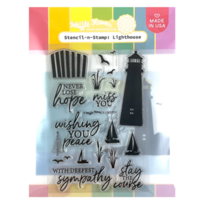 Waffle Flower Stencil-n-Stamp Lighthouse