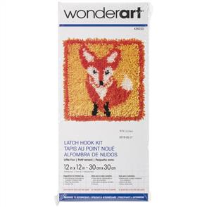 Caron Wonderart Latch Hook Kit - Little Fox - 12" x 12"