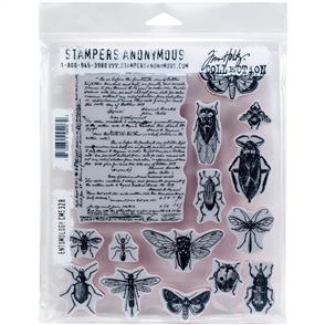 Stampers Anonymous Tim Holtz Cling Stamps 7"X8.5" - Entomology