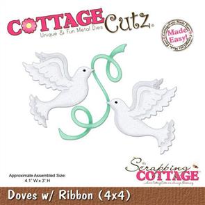 Cottage Cutz Die - Doves with Ribbon 4x4