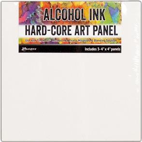 Ranger Ink Tim Holtz Alcohol Ink Hard Core Art Panel 4"X4" 3/Pkg